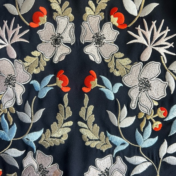 TED BAKER Kyoto Garden print embroidered floral butterfly collar blouse top - Picture 6 of 13